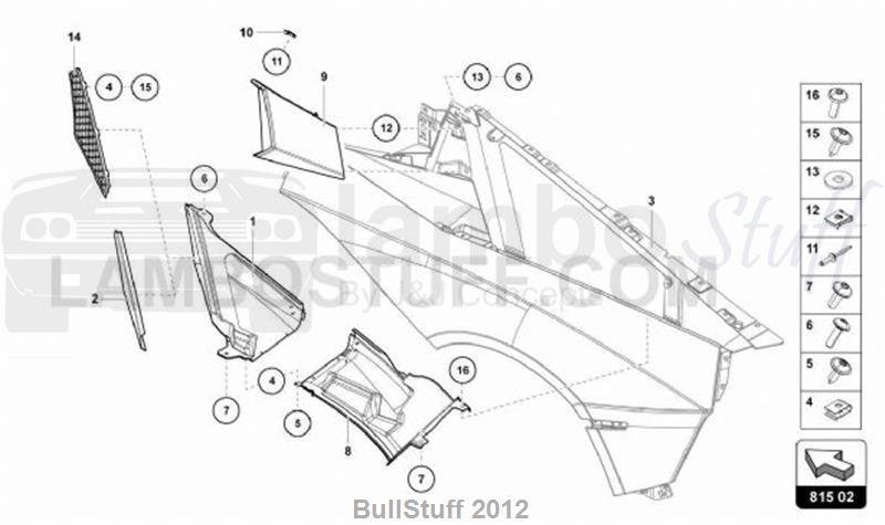 2021 Lamborghini AVENTADOR SVJ ROADSTER AUSTRALIA AIR INTAKE TRIM PLATE (815.02.00)